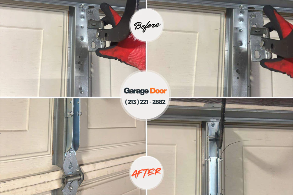 Before and after: garage door repair Cheney, KS